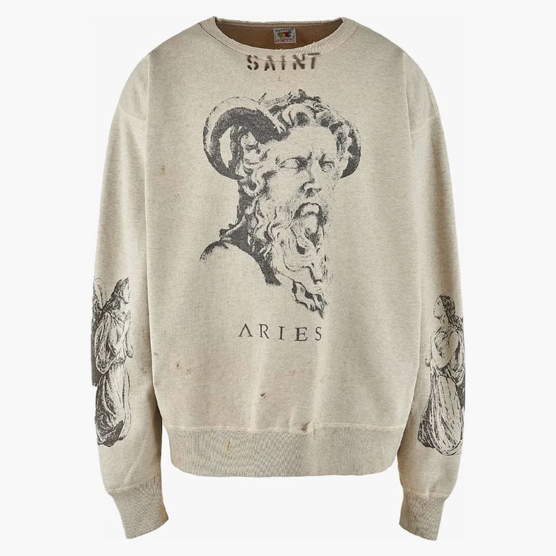 Saint MXXXXXX X Aries Crewneck Sweat Gray