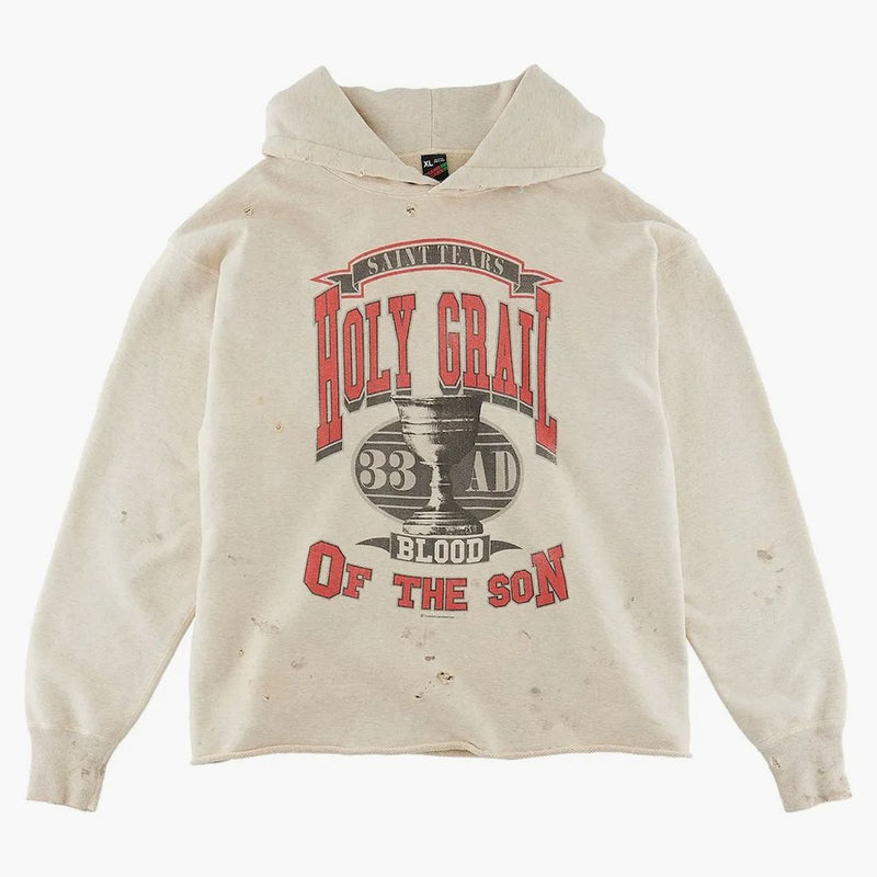 Saint MXXXXXX X Denim Tears Holy Grail Hoodie Vintage Gray