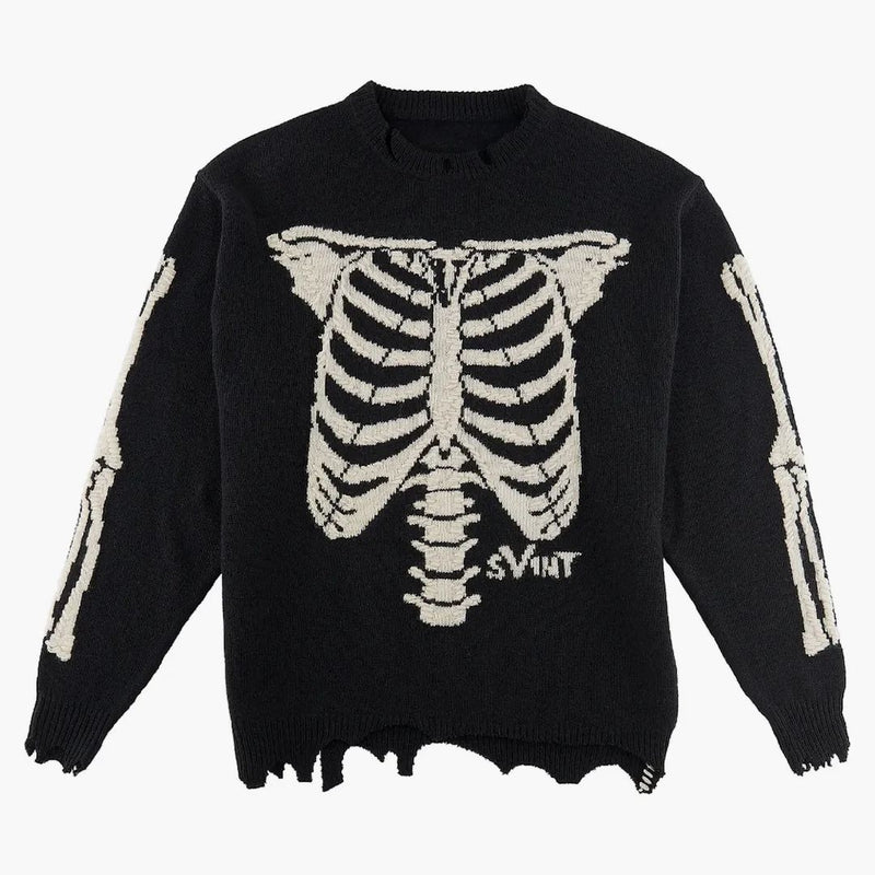 Saint mxxxxxx x vlone hueso suéter vintage negro