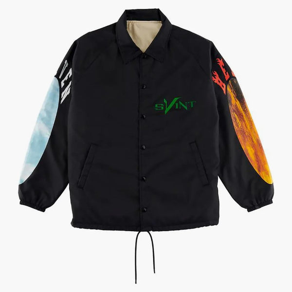 Saint Mxxxxxx X Vlone Skull Coach Jacket svart