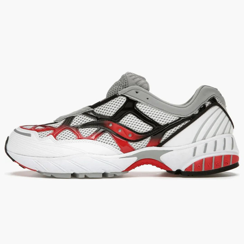 Saucony Grid Web White Grey Red