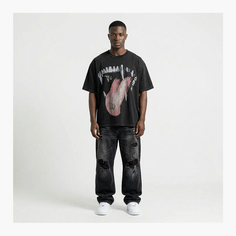 Warman Metalic Teeth Graphic T-Shirt Black
