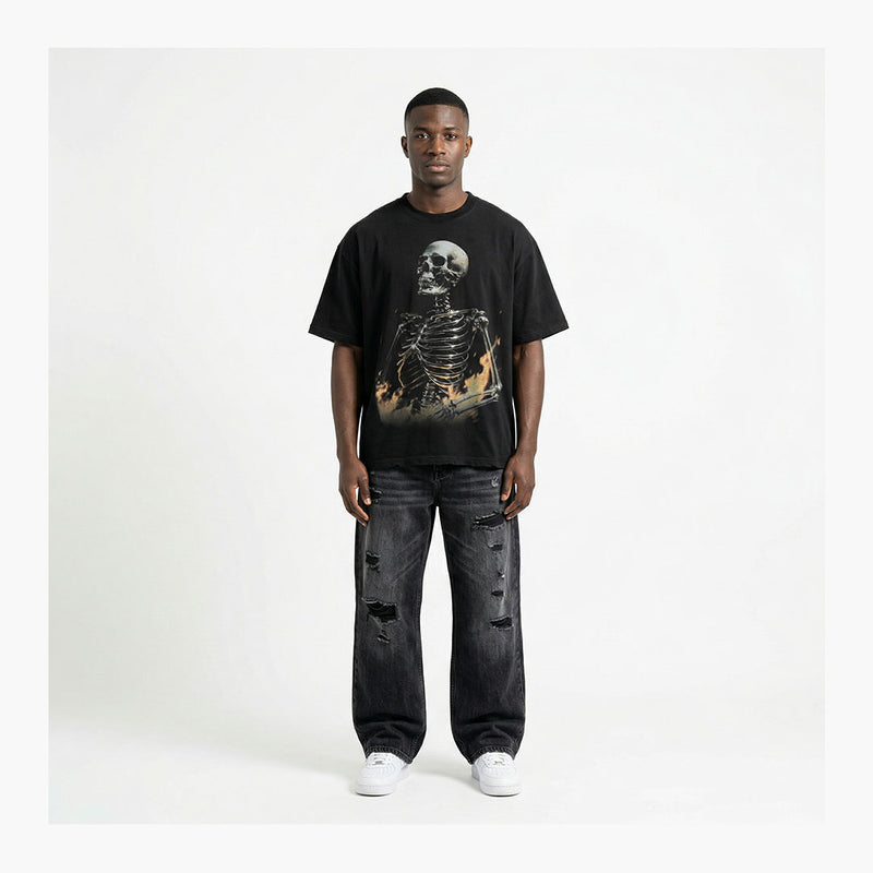 Warman Skeleton on Fire Graphic T-Shirt