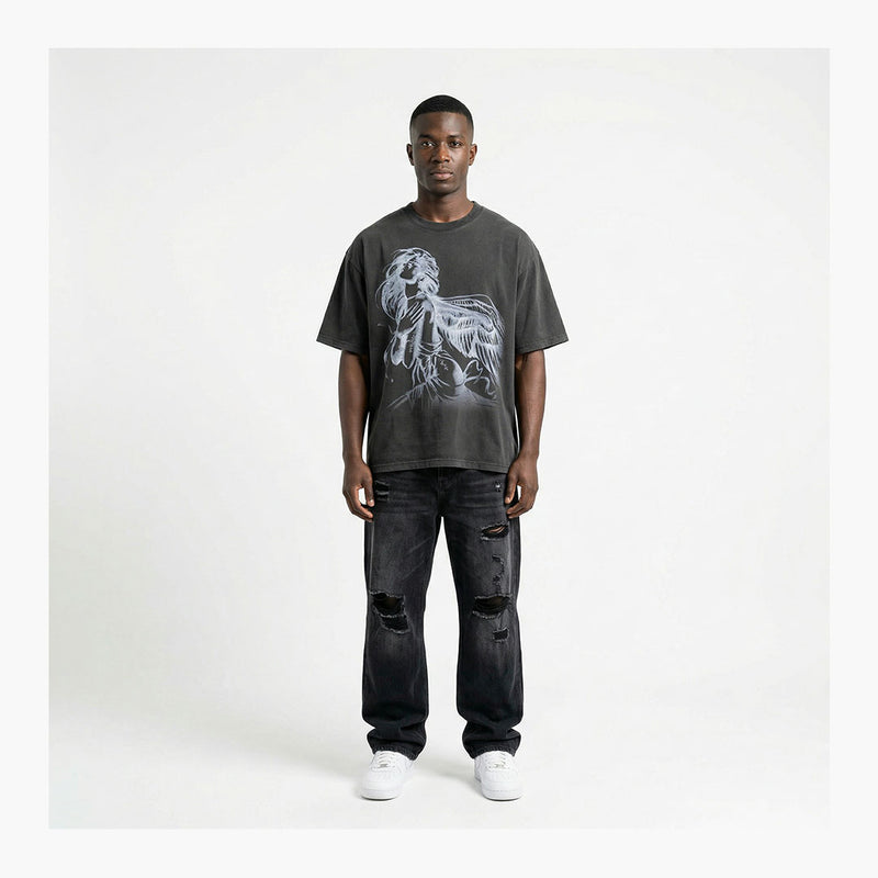 Warman Riding Ghost Girl Graphic T-Shirt Black