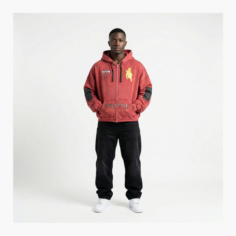 Triple Sevens Moto Complex Hoodie Red