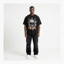 Warman Fire Circle Skulls Graphic T-Shirt Black