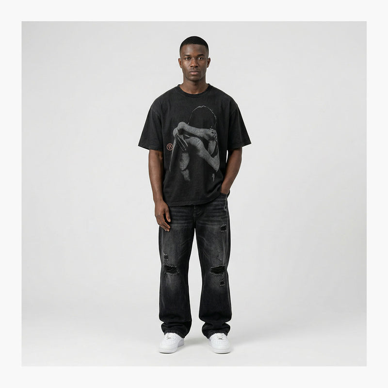 Warman Hugging Graphic T-Shirt Black