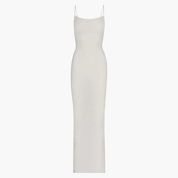 Skims Soft Lounge Long Slip Dress Marble