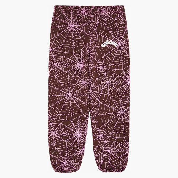 Sp5der Aop Sweatpants Brown