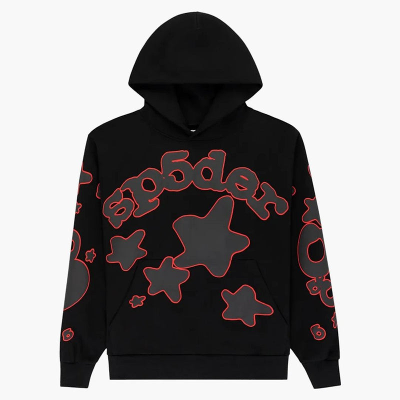 Sp5der Beluga Outline Hoodie Black