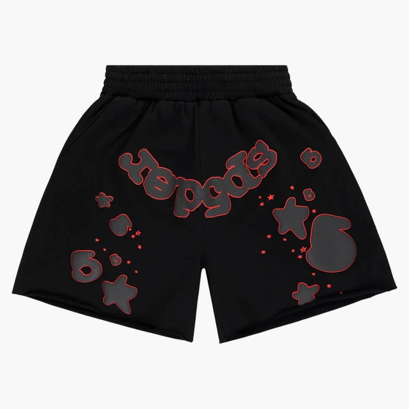 Sp5der Beluga Outline Sweatshort Black