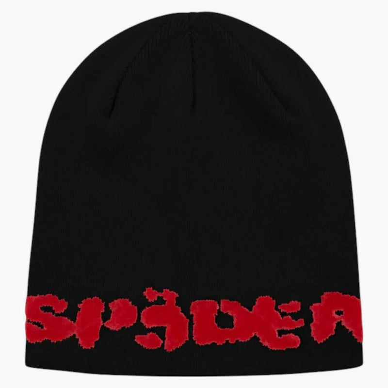 Sp5der Fuzzy Logo Mohair Beanie Black