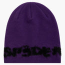 Sp5der Fuzzy Logo Mohair Beanie Purple