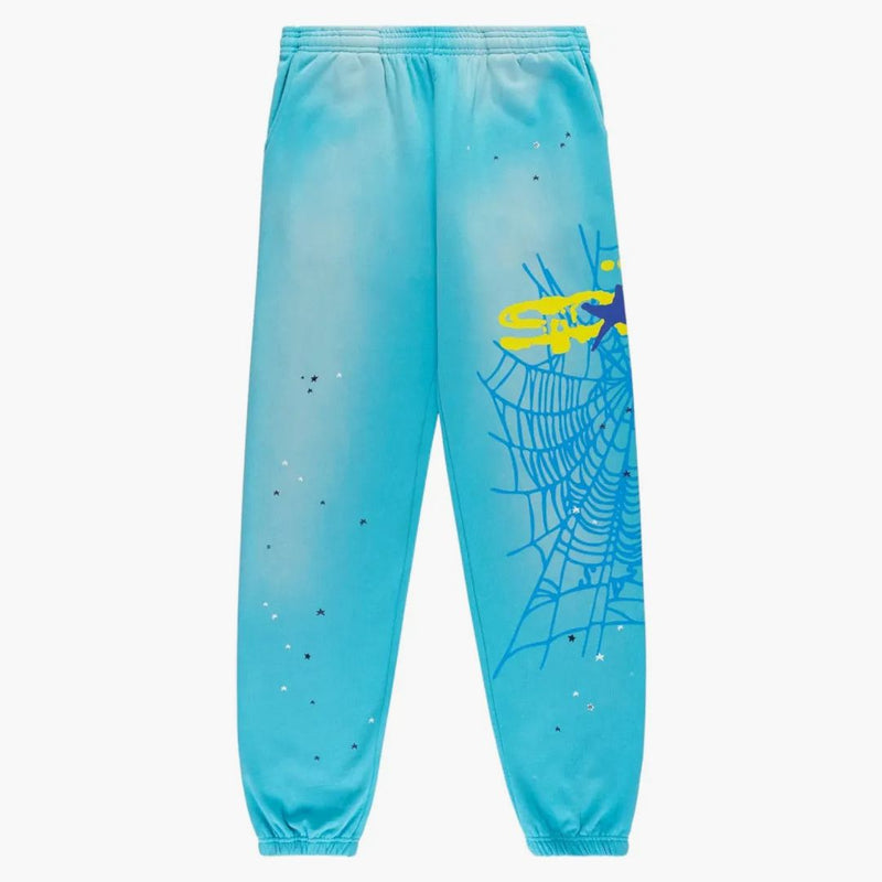 Sp5der Heavy Web Sweatpant Cyan