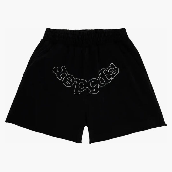 Sp5der Og Logo Embroidered Sweatshort Black
