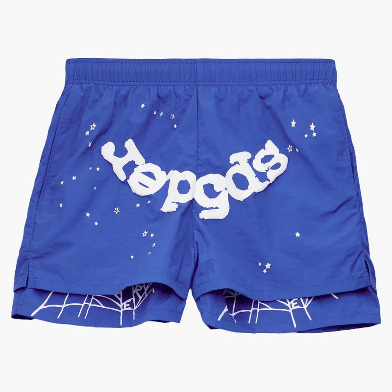 Sp5der Og Web Double Layer Short Blue