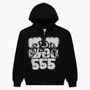 Sp5der Sp555 Zip Hoodie Black