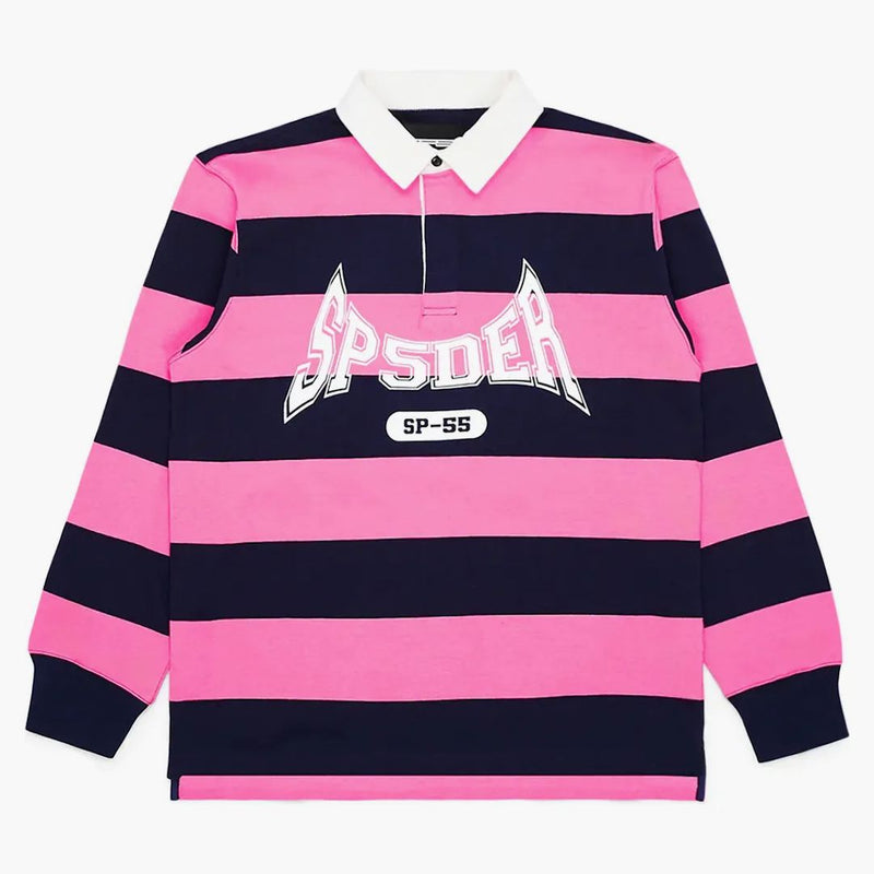 Sp5der T&f Patch Rugby Shirt Pink/navy
