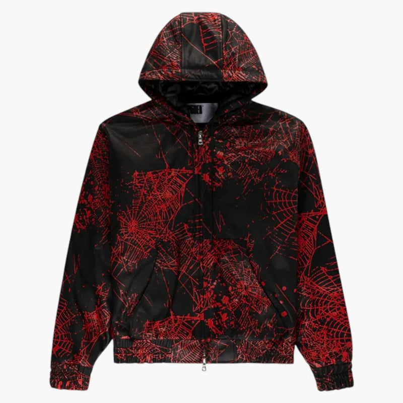 Sp5der V2 Web Leather Jacket Black