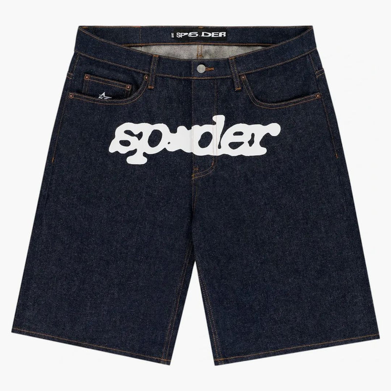 Sp5der V3 Logo Denim Short Indigo