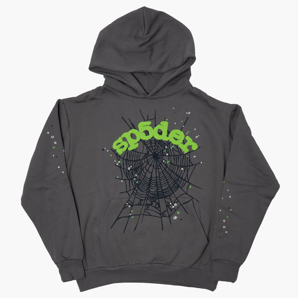 Sp5der Wait Web Hoodie Slate Grey