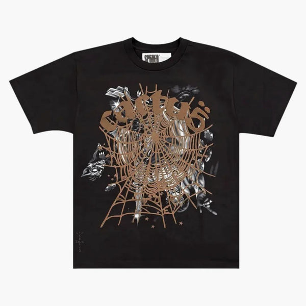 Sp5der X Travis Scott Cactus Jack Airbrush T-shirt Black