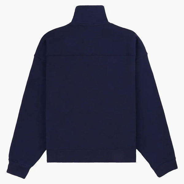 Sporty & Rich Hotel Du Cap Cursive Quarter Zip Navy/white
