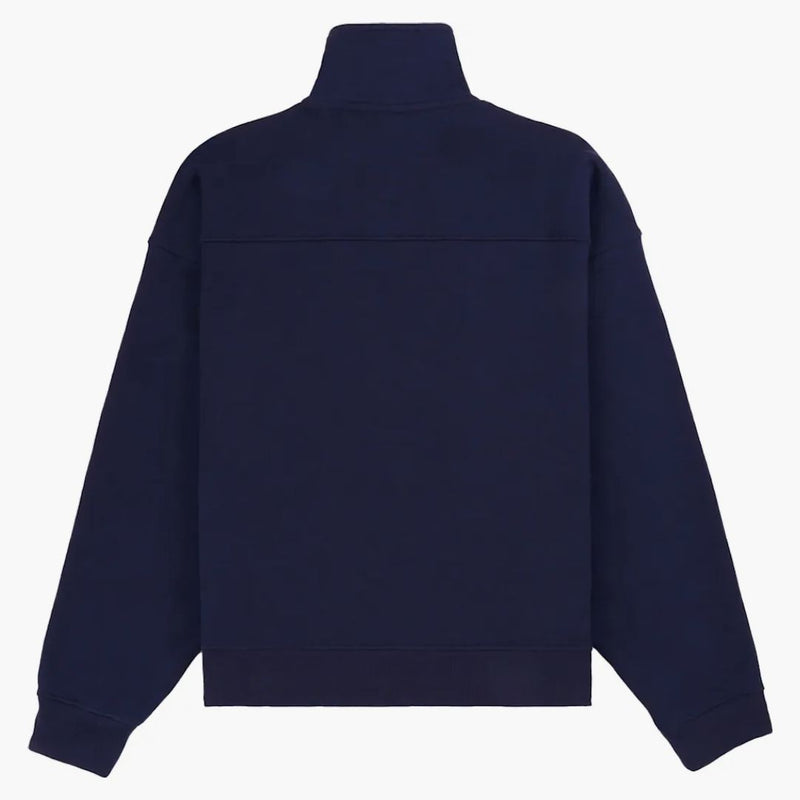 Sporty & Rich Hotel Du Cap Cursive Quarter Zip Navy/white