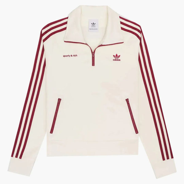 Sporty & Rich X Adidas Quarter Zip Track Jacket Cream/Merlot