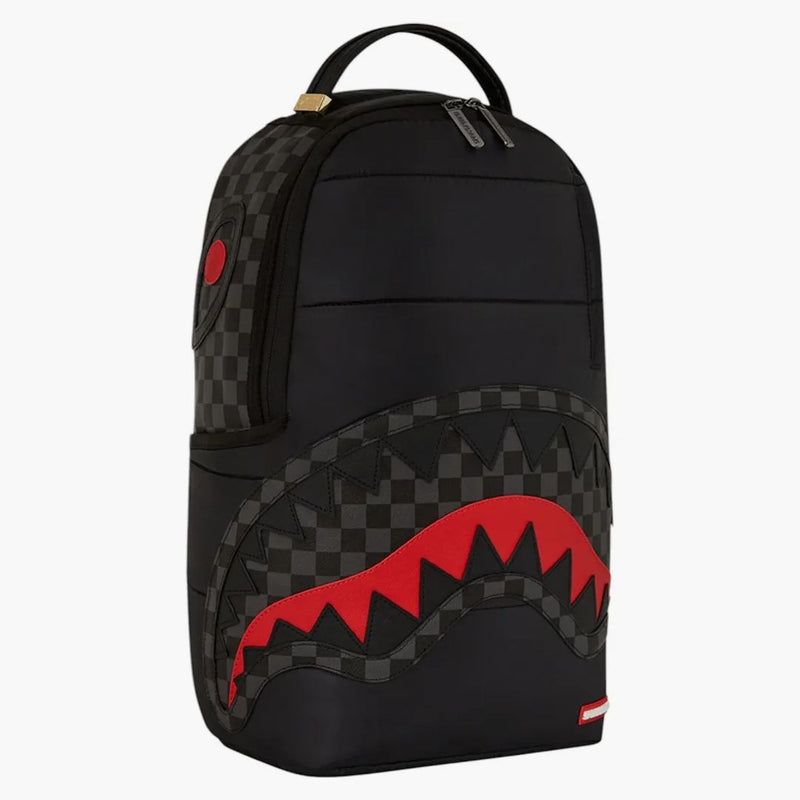 Sprayground Black Puffer Grey Check Backpack Backpack Black Grey