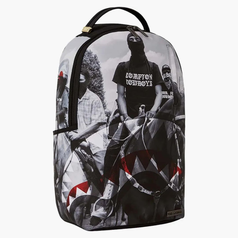 Sprayground Compton Cowboys Riding Alone Backpack Black/white