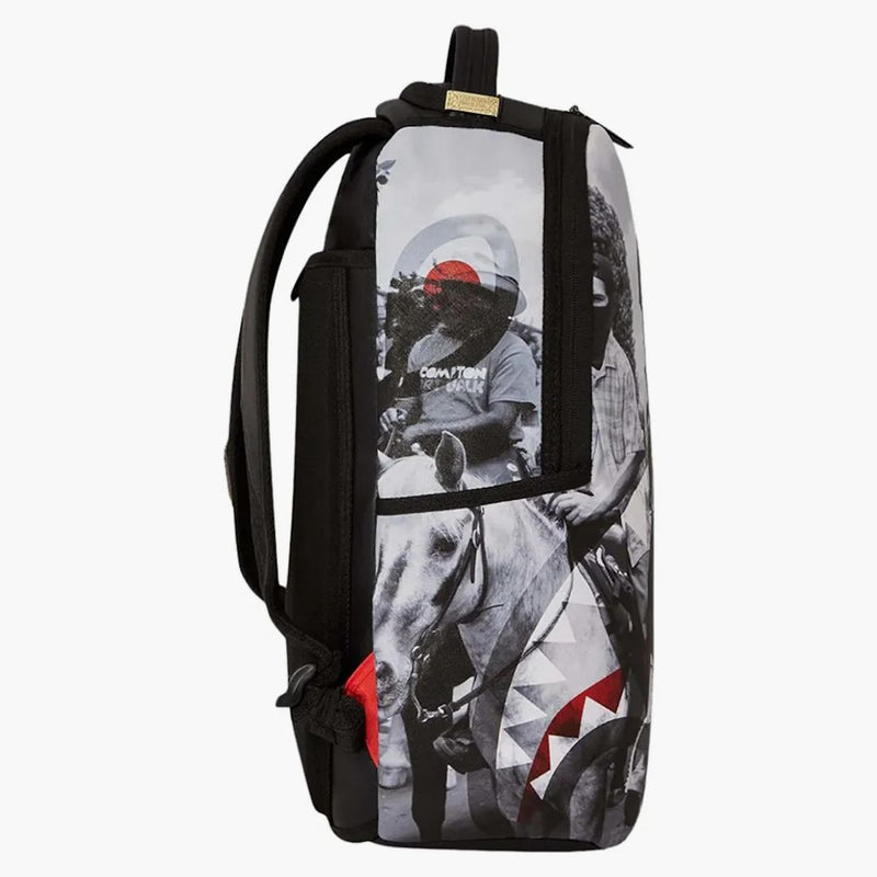 Sprayground Compton Cowboys Riding Alone Backpack Black/white