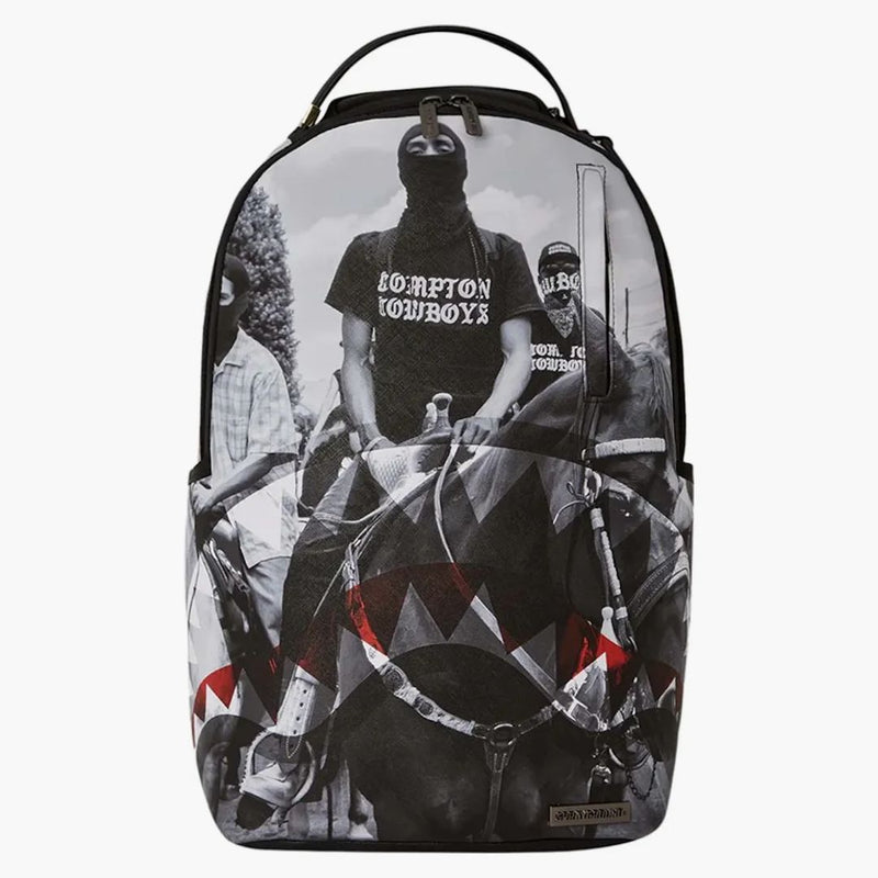 Sprayground Compton Cowboys Riding Alone Backpack Black/white
