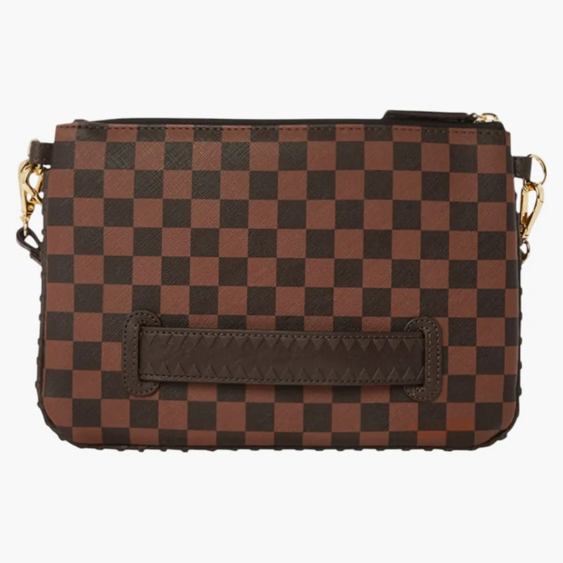 Sprayground Core Emboss Check Pouchette Pouchette Black Brown