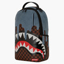 Sprayground Denim Drip Backpack Backpack Blue Brown Black