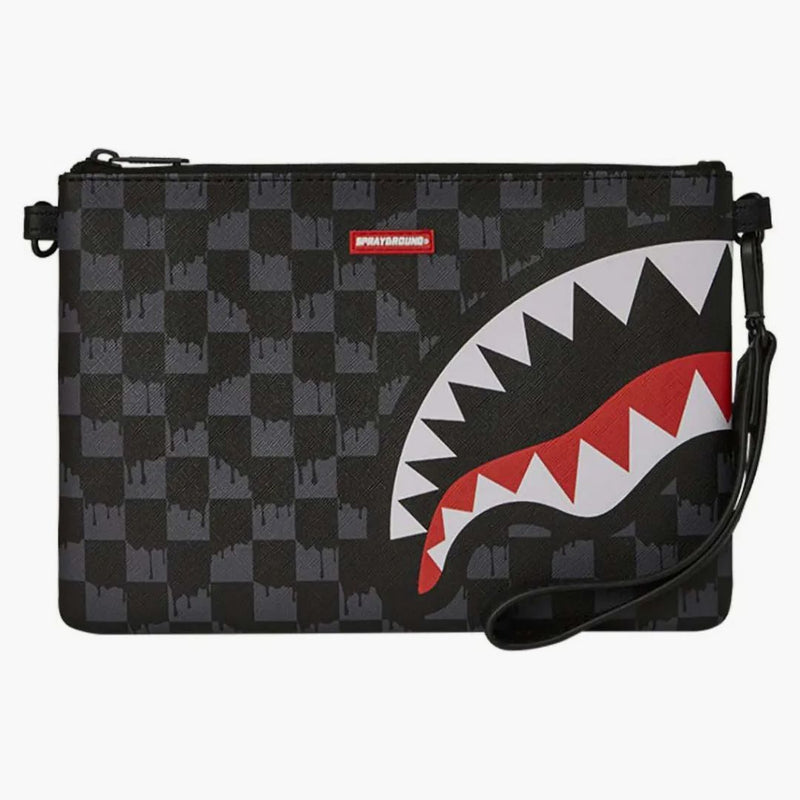 Sprayground Drip Check Shark Crossover Clutch Black/grey Checker