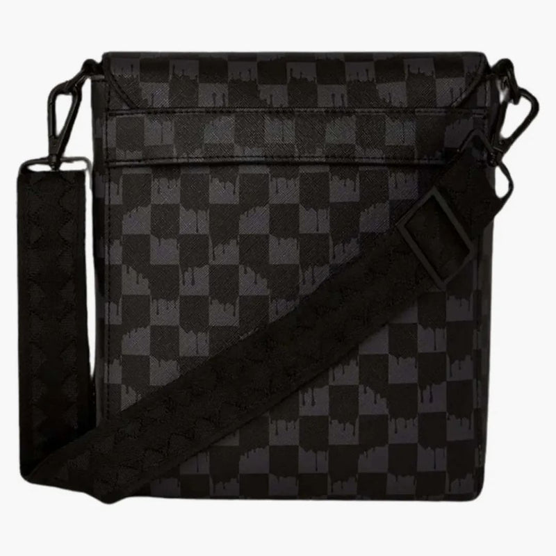 Sprayground Drip Check Shark Messenger Bag Black/grey Checker