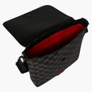 Sprayground Drip Check Shark Messenger Bag Black/Gray Checker