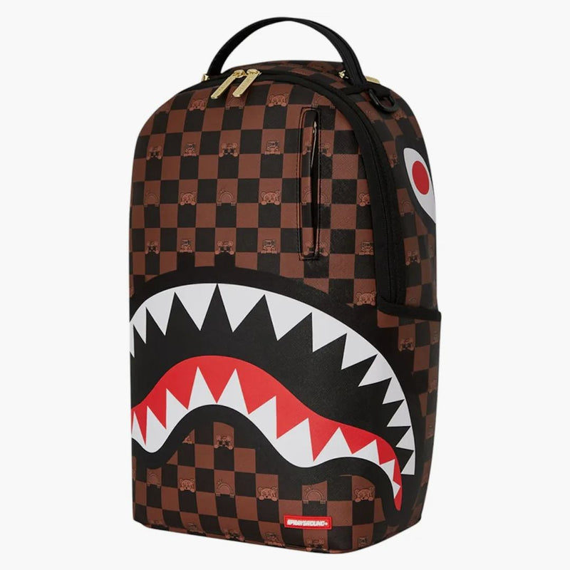 Sprayground Peeking Character Check Backpack Backpack Black Brown