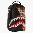 Sprayground Shark Check Backpack Black Red Yellow White
