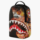 Sprayground Shark Check Backpack Black Red Yellow White