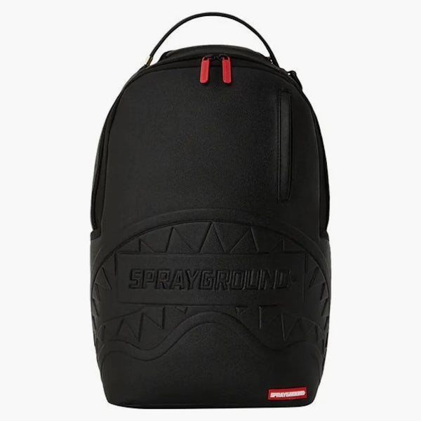Sprayground Shark Smash Logo Black Dlxs Embossed Backpack Black/grey