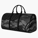 Sprayground Split Up Camo Tear Duffle Large Black Grey
