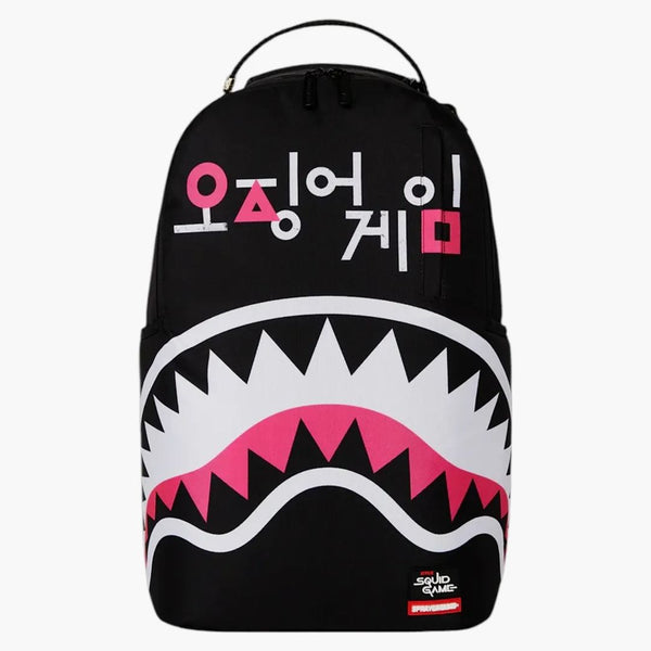 Sprayground Squid Game Collab Logo Lockup Backpack Multicolor