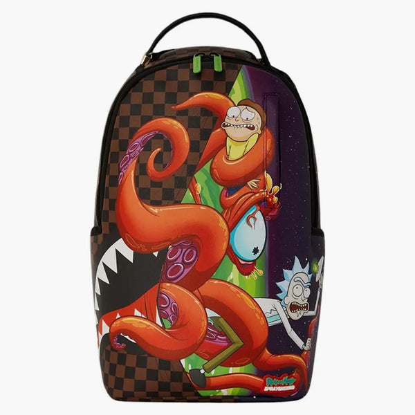Sprayground X Rick & Morty zaseknutý v okurku (dlxv) batohu hnědý/červená/zelená
