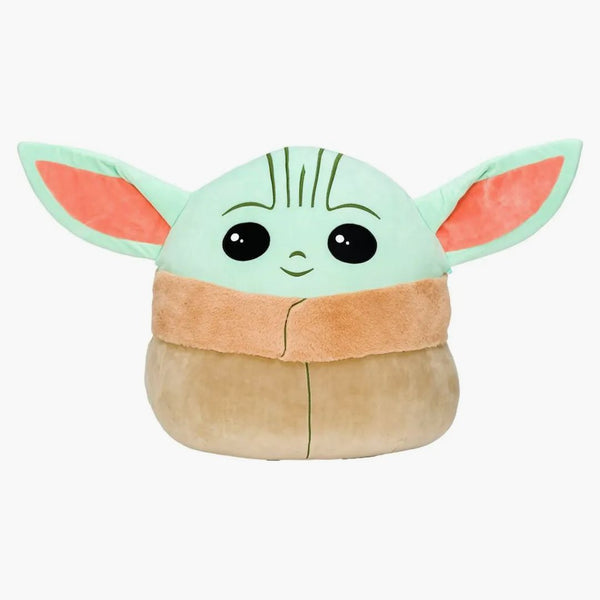 Squishmallow Star Wars Mandalorian Baby Yoda, dítě 10 palců plyšové zelené/hnědé