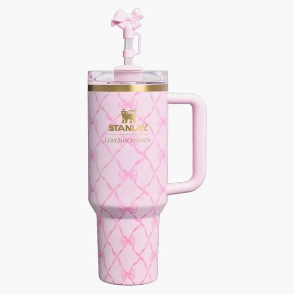 Stanley 1913 X Loveshackfancy Holiday Flowstate Quencher 40oz Tumbler Baby Bow Pink Peppermint