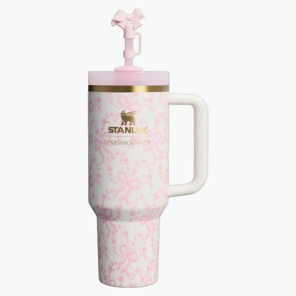 Stanley 1913 X Loveshackfancy Holiday Flowstate Quencher 40oz Tumbler Coquette Bow Chantilly