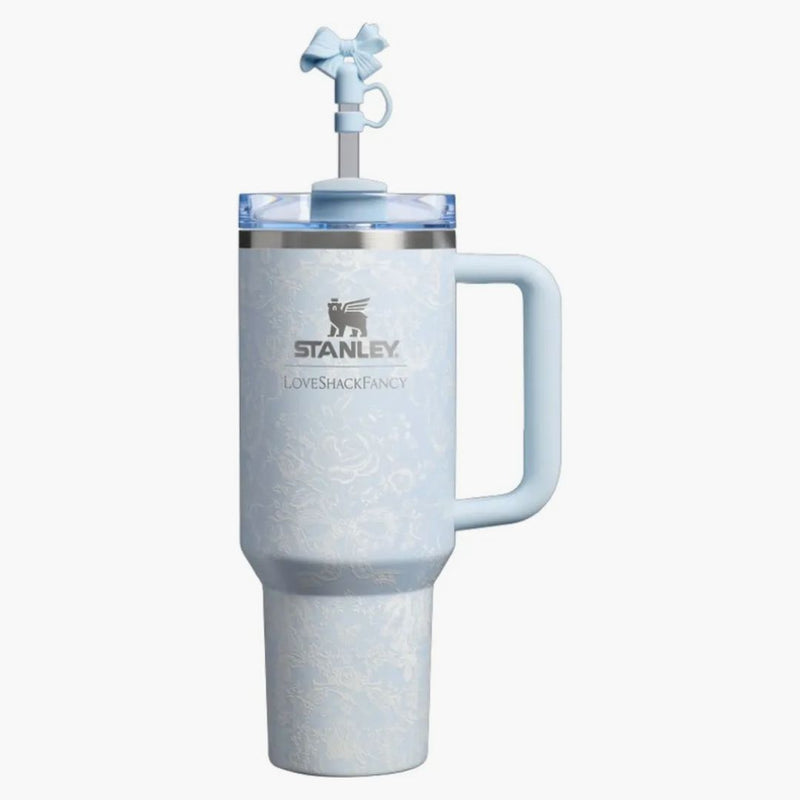 Stanley 1913 X Loveshackfancy Holiday Flowstate Quencher 40oz Tumbler Toscana Toile Alpine Blue