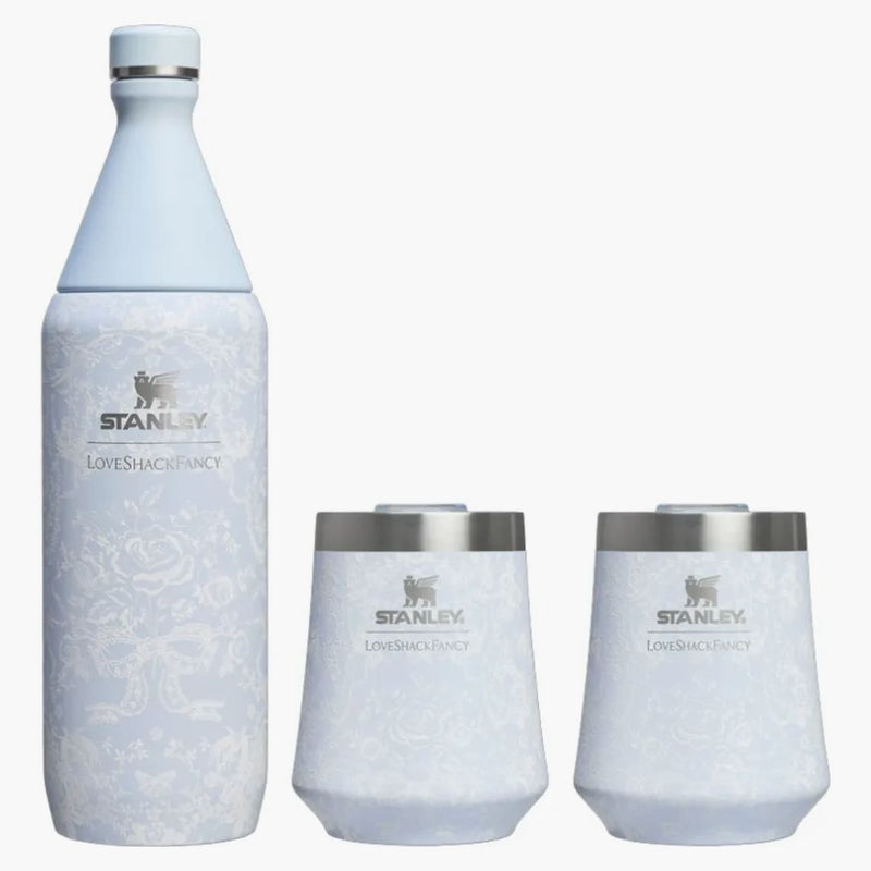 Stanley 1913 X Loveshackfancy Holiday Reserve All Day 34oz Wine Set Toscana Toile Alpine Blue